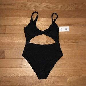 Zaful Black Cut-Out Swimsuit